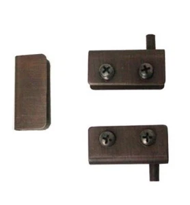 PACK OF 3 SETS Pivot Glass Door Hinges & Strike Plate - Oil Rubbed Bronze - Picture 1 of 4