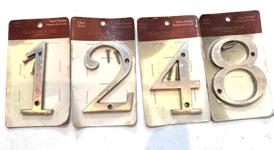 Gatehouse Satin Nickel 4 Inch House Numbers, Flush Mount - Image 1 of 1