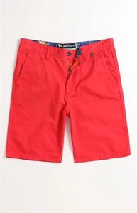 Modern Amusement Park Solid Poppy Red Mens Chino Shorts New NWT - Picture 1 of 1