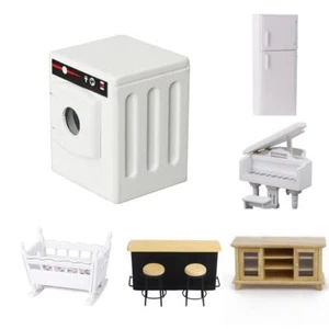 Dolls House Furniture Miniature Dining Bathroom Bedroom Set for Kids Children - Picture 1 of 30