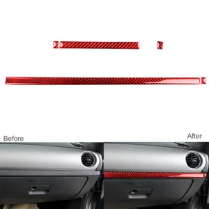 5Pcs Red Carbon Fiber Interior Dashboard Panel Trim For Mazda MX-5 Miata 2009-15 - Picture 1 of 11