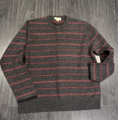 J.Crew Mens Lambswool Crewneck Striped Nordic Print Pullover Sweater Large - Image 1 of 4