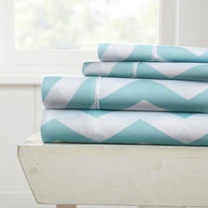 Premium Ultra Soft 4 Piece Arrow Bed Sheet Set Kaycie Gray Fashion Collection - Picture 1 of 4