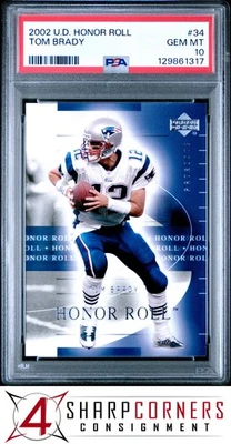 2002 ВЕРХНЯЯ ПАЛУБА HONOR ROLL NO34 TOM BRADY PATRIOTS PSA 10 - Изображение 1 из 4