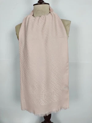 FENDI genuino vintage seda rosa cachemir abrigo chal invierno bufanda bufandas Foto 1 de 4