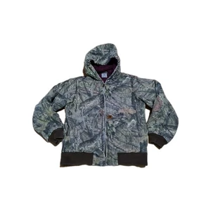 Chaqueta CARHARTT Juvenil Grande 14 Roble Mossy Camuflada Forrada Sherpa Con Capucha Cremallera Completa - Imagen 1 de 4