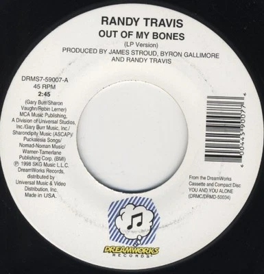 Randy Travis, Out Of My Bones, (7", Single), NM or M-, 3584306055 - Image 1 of 3