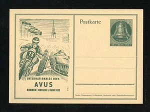 BERLIN P30 AUTO- und MOTORRAD-RENNEN GANZSACHE 1952 ME 90,-++ (970084) - Picture 1 of 2