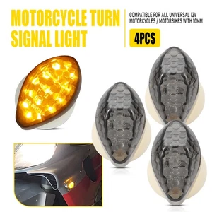 4PCS Sequential Motorcycle Flush Mount LED Turn Signals Blinker Light Indicator - Picture 1 of 14