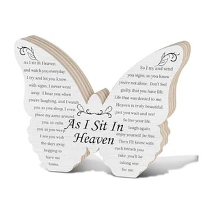 Sympathy Memorial Grief Condolences Gifts As I Sit in Heaven Desk Decor, - Picture 1 of 6