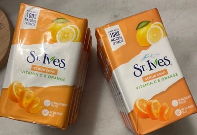 2 paquetes - 8 barras de jabón exfoliante total St. Ives vitamina C y naranja Foto 1 de 4