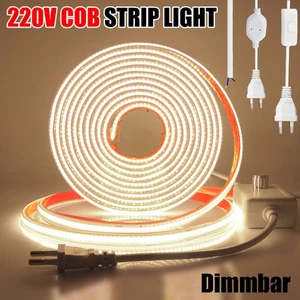 230V COB LED Streifen Stripe Lichtband Lichtschlauch Wasserdicht Selbstklebend - Bild 1 von 25