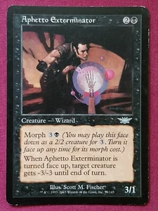 Magic The Gathering LEGIONES APHETTO EXTERMINATOR tarjeta negra Magic The Gathering - Imagen 1 de 2