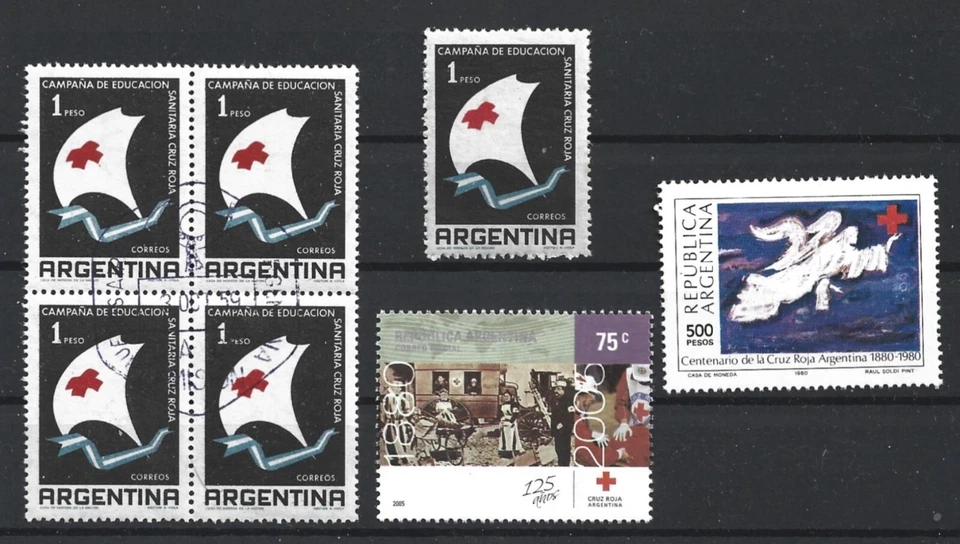 Argentina Red Cross Thematic MNH FDI Lot 1959, 1980, 2005 - Image 1 of 1