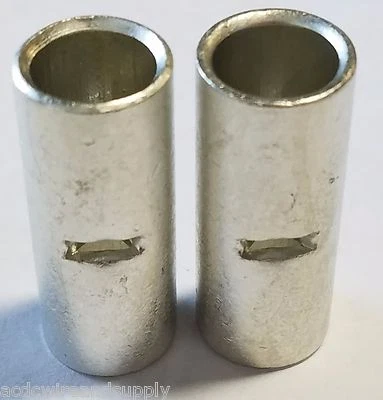 ACDC WIRE AND SUPPLY 2 GAUGE TINNED COPPER BUTT CONNECTOR 2 PK CRIMP TERMINAL AWG BATTERY SPLICE