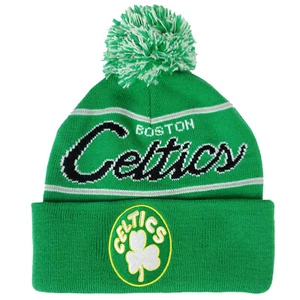 Boston Celtics Mitchell & Ness NBA Cuff Knit Hat Cap Embroidery Logo Green New - Picture 1 of 5