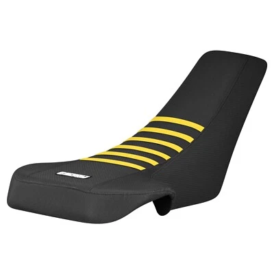 Cubierta de asiento Suzuki Quadracer 250 LT 250R 1987-1992 todo negro con costillas amarillas #245 Foto 1 de 4