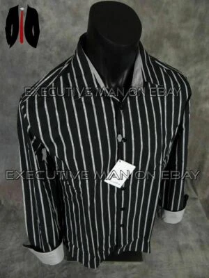 Mens Premium Shirt Black Floral Overlaid Pattern House of Lords Button Up - Image 1 of 4