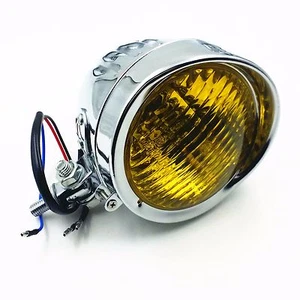 Chrome Bullet Headlight For Harley Honda Cafe Rat Suzuki Victory Triumph Vintage - Picture 1 of 10