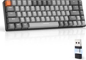 K68 60% Wireless Mechanical Gaming Keyboard,Bluetooth 5.0/2.4Ghz Compact 68 Keys - Picture 1 of 24
