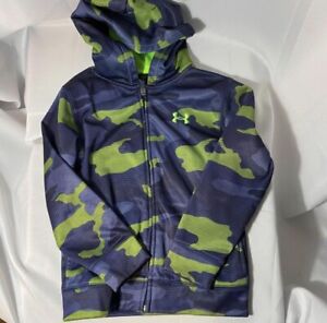 Boy’s Under Armour Green Zip Logo Hoodie Jacket - Size 7