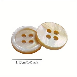 10pcs 1-1.25cm Natural Shell 4-hole Flat Button Garment DIY Shirt Clothes Sewing - Picture 1 of 11