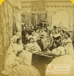 France Scene de Genre the fortune teller Old Gaudin Stereoview photo 1865 - Foto 1 di 3