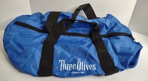 Three Olives Vodka Large Duffle Bag Promotional Nylon Gym Bag Blue/Black. NIB - Picture 1 of 5