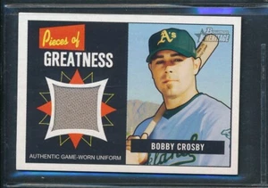 2005 Bowman Heritage Pieces of Greatness GU Jersey Relic #PG-BC: BOBBY CROSBY - Picture 1 of 2