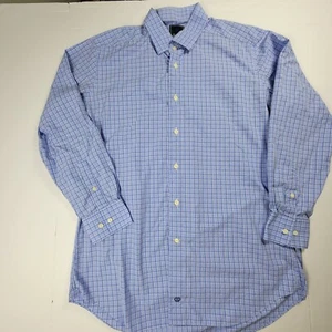 David Donahue Long Sleeve Shirt Size 16.5 (32/33) Blue - Picture 1 of 7