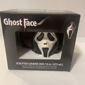 Taza de cerámica esculpida Scream Ghost Face 16 OZ Bioworld Horror nueva - Imagen 1 de 4