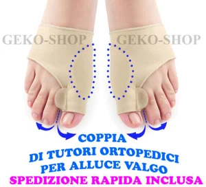 2x TUTORE ALLUCE VALGO A FASCIA Correttore separatore Silicone Dita Protezione - Imagen 1 de 1