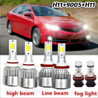 For Toyota Camry 2007-2014 LED Headlight Fog Light Bulbs  6x Car Led Lights Kit - Image 1 of 4