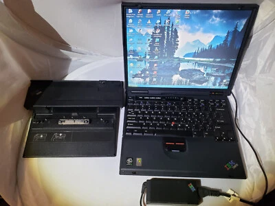 Vintage Laptop ThinkPad T23 with Docking Station and AC Power Adapter - Image 1 of 4