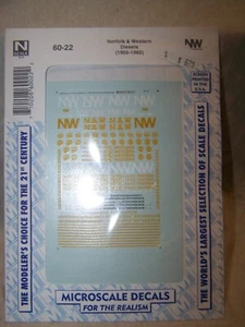 Microscale Decal #60-22 N Scale Norfolk & Western Diesels 1956 to 1982 (1 Set) - Picture 1 of 5