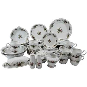 JOHANN HAVILAND Moss Rose Fine China Traditions 54 Piece Place Setting - Picture 1 of 9