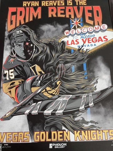 Vegas Golden Knights Ryan Reaves Welcome To Vegas Sign Serigraph Poster Only 45 Cover