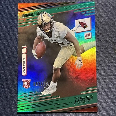 2021 Prestige Rookies Xtra Points Green Rondale Moore /199 ERROR MISSING AUTO - Image 1 of 3