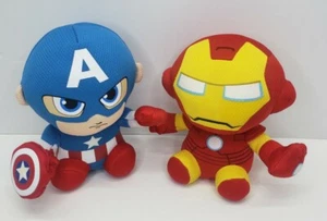 TY Captain America / Iron Man Plush Red Blue Yellow Gold Kids Toy Action Figures - Picture 1 of 4