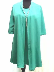 NWT Espresso Women's 1X Below Knee Turquois Pullover Dress w/Necklace B88 - Picture 1 of 8
