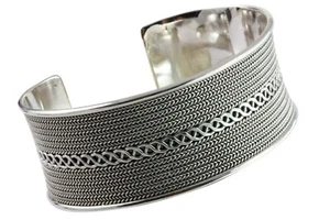 DESIGN SILBER ARMREIF GEFLOCHTEN DAMEN HERREN SILBERARMREIFEN 925 SILBER / 504 - Picture 1 of 5