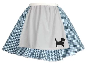 Ladies Dorothy Blue Gingham World Book Day Fancy Dress Skater Skirt  - Picture 1 of 1