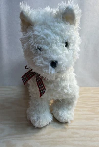 Vintage Laura Ashley großes weißes Terrier Hund Schottenkaro Halsband 14" NEUWERTIG Preloved - Bild 1 von 7