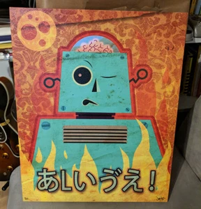 Vintage Styled Robot 16x20 Canvas Art Print Lowbrow Kawaii Creepy Cute - Picture 1 of 1