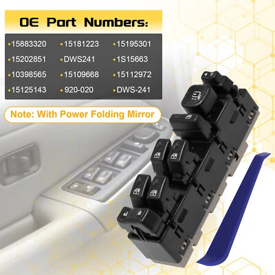 15883320 Front Driver Side Power Window Switch for 2003-2006 GMC Yukon XL 1500 - Image 1 of 4