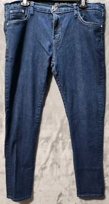 Old Skool Jeans Womens 18 Blue Embroidered Hop Y2K Grunge Boho Hippie Urban wear - Image 1 of 4