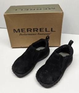 MERRELL Jungle Moc Jr. Slip-on Shoes. Black (Size 6) - Picture 1 of 3