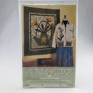 New "Sprinkle & Splendor" Applique Quilt & Garden Jacket Pattern Indygo Junction - Picture 1 of 6