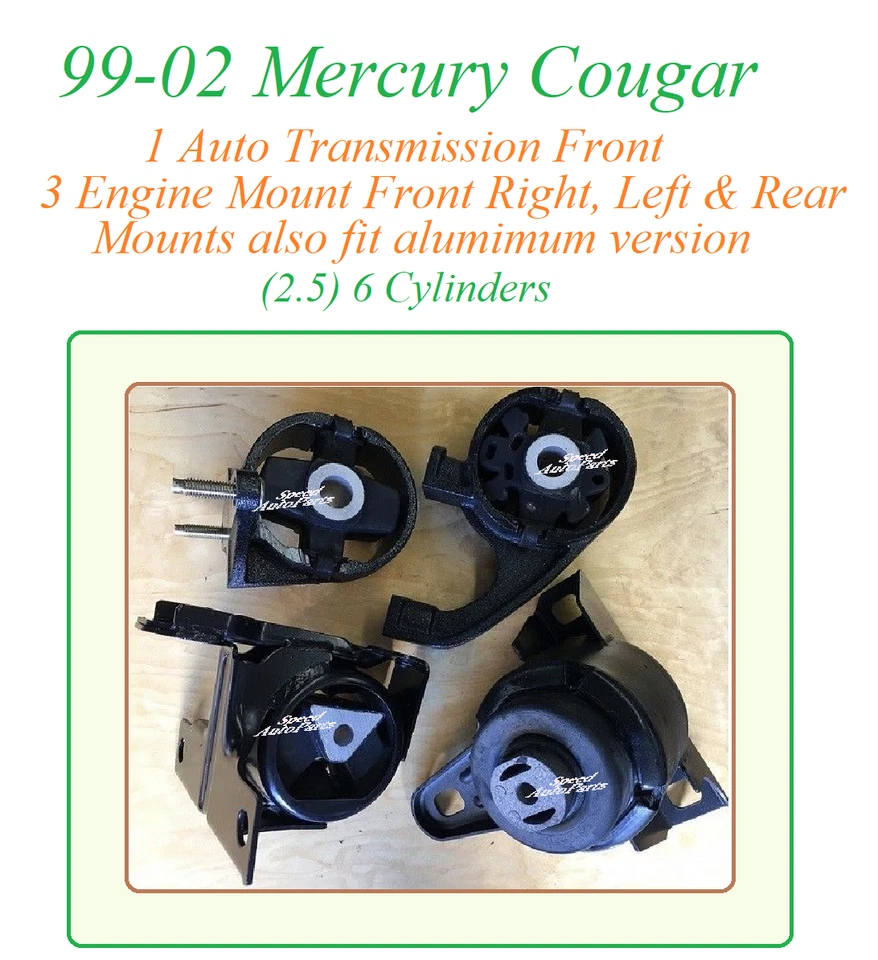 99-02 Fit Mercury Cougar 2.5v6 Motor Engin Auto Trans Mount fit Aluminum Version - Image 1 of 1
