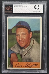 1954 Bowman Baseball #62 Enos Slaughter Vintage Card Cardinals HOF BVG 6.5 EX-MT - Picture 1 of 2